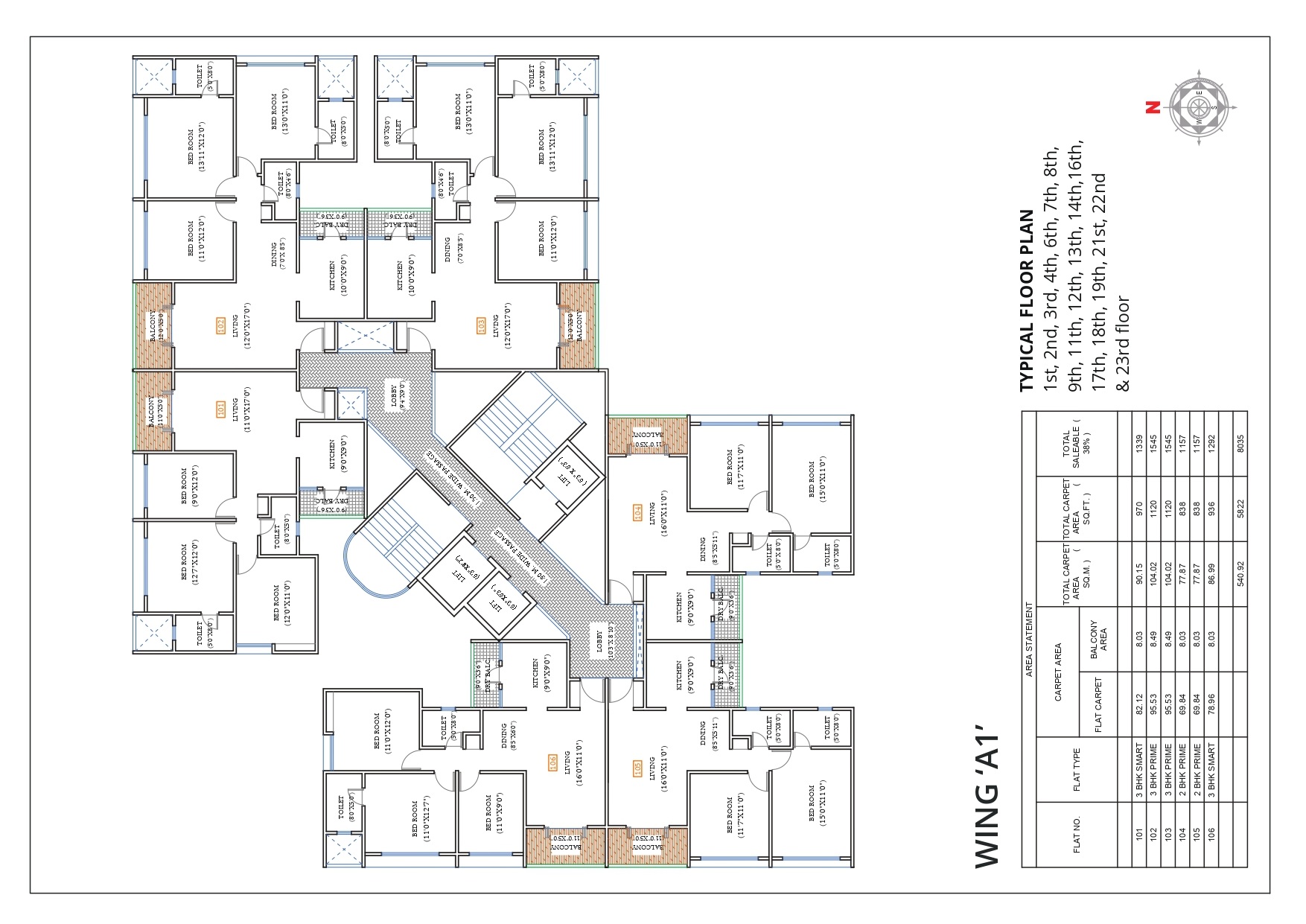 Zen Elite_ Kharadi Floor plan A1 wing