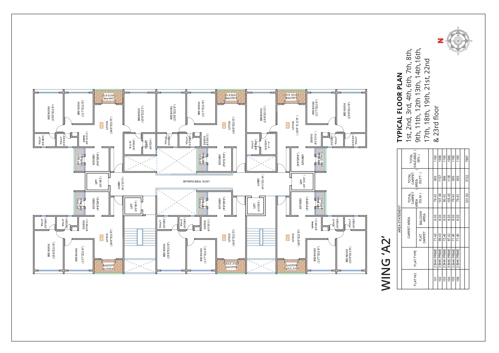 Zen Elite_ Kharadi Floor plan A2 Wing