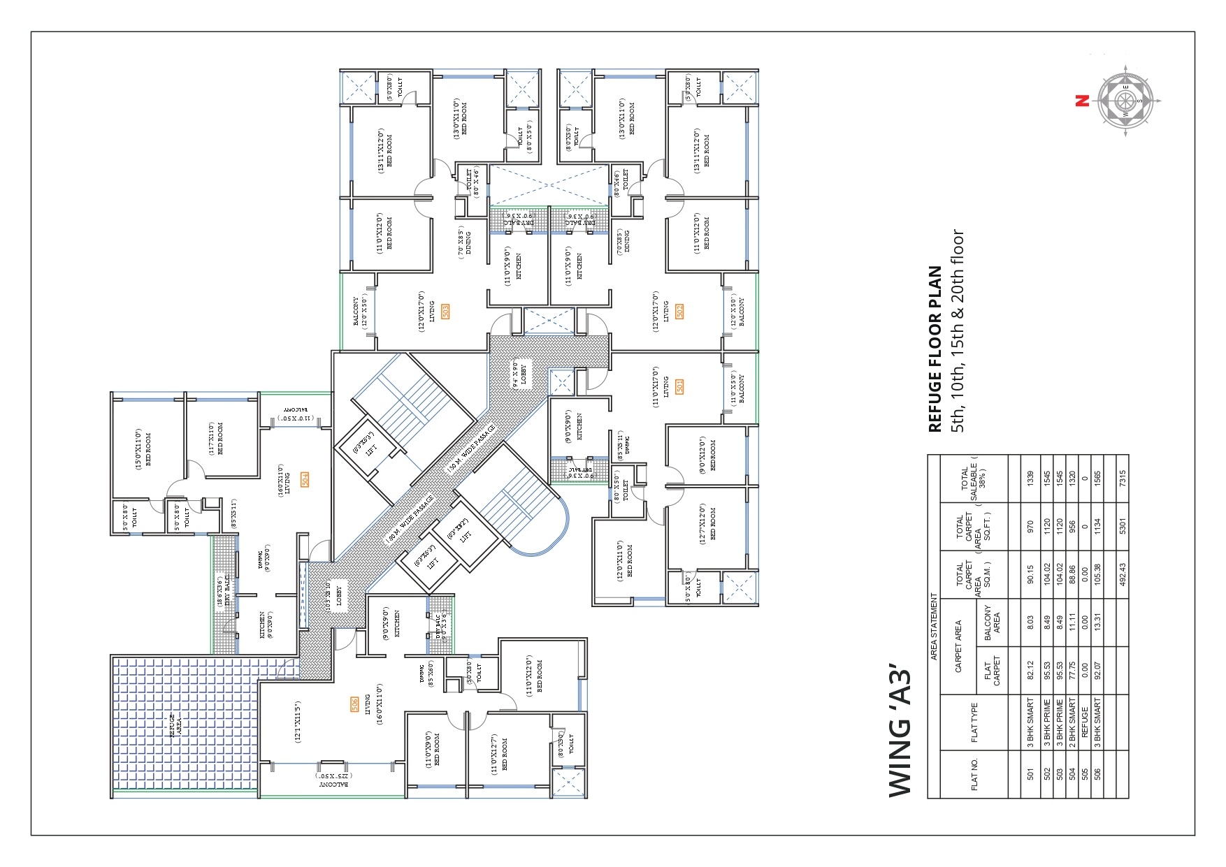 Zen Elite_ Kharadi Floor plan A3 Wing